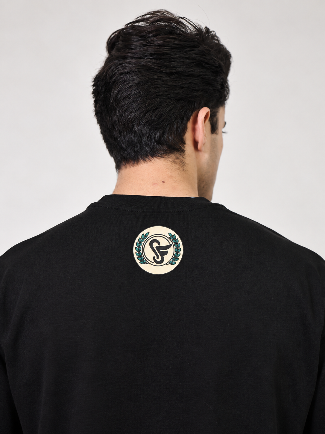 TERRY CTN ROUND NECK - BLACK
