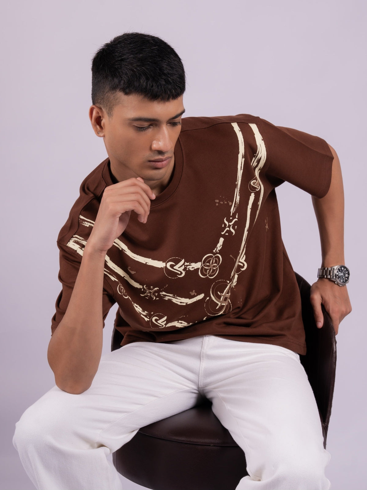 TERRY CTN ROUND NECK - CHOCOLATE