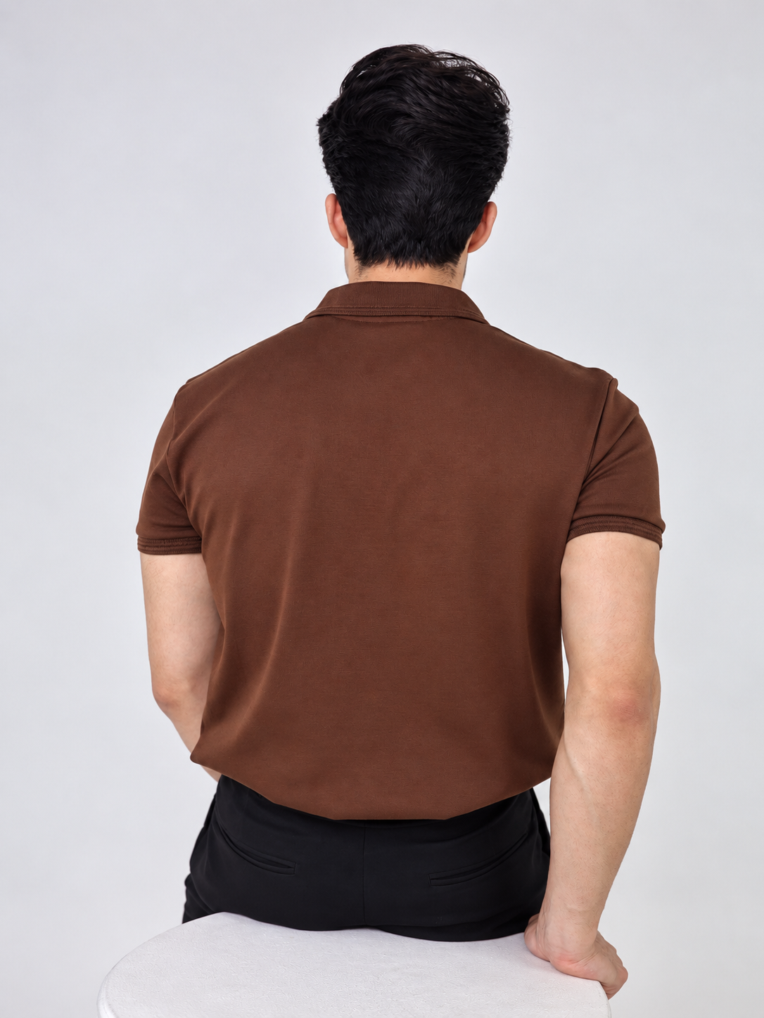 INTL MERCERIZED POLO - CHOCOLATE