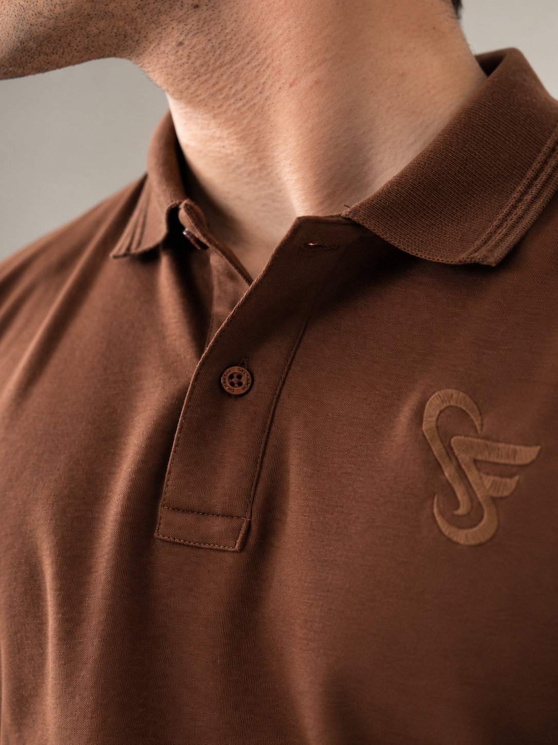INTL MERCERIZED POLO - CHOCOLATE