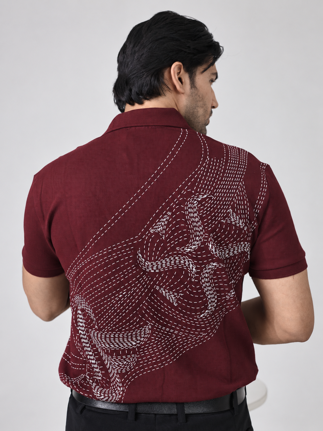 TRIPLE LPK MERCERIZED POLO - DEEP ROUGE