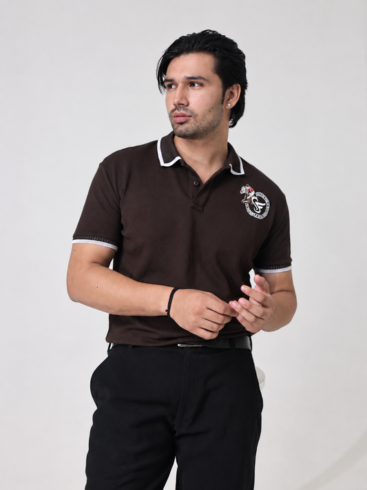 TRIPLE PK MERCERIZED POLO- MOCHA