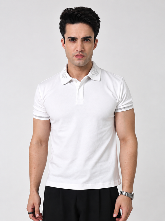 INTL S MERCERIZED POLO - OFF WHITE