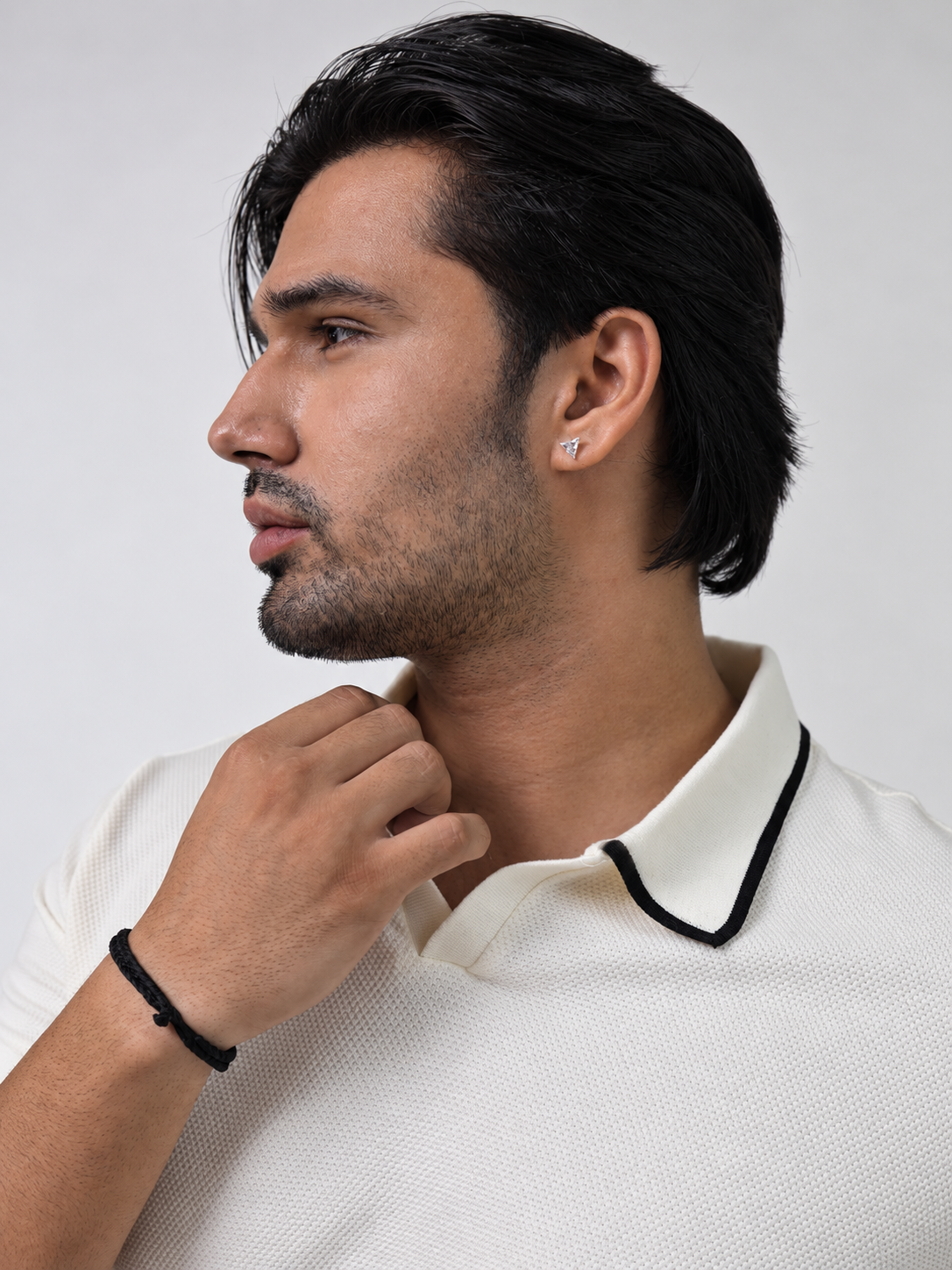 BUBBLE KNIT POLO - CREAM