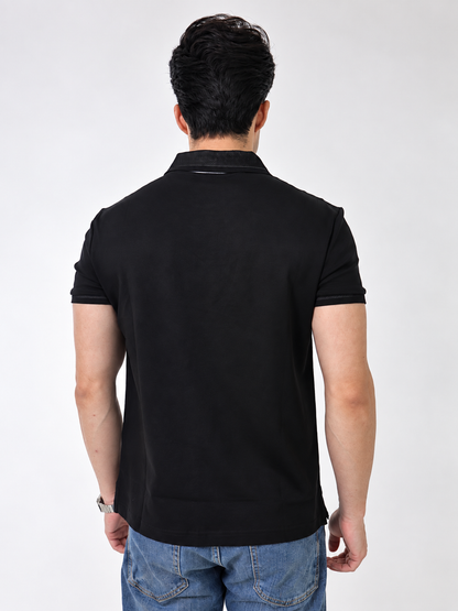 INTL S MERCERIZED POLO - BLACK