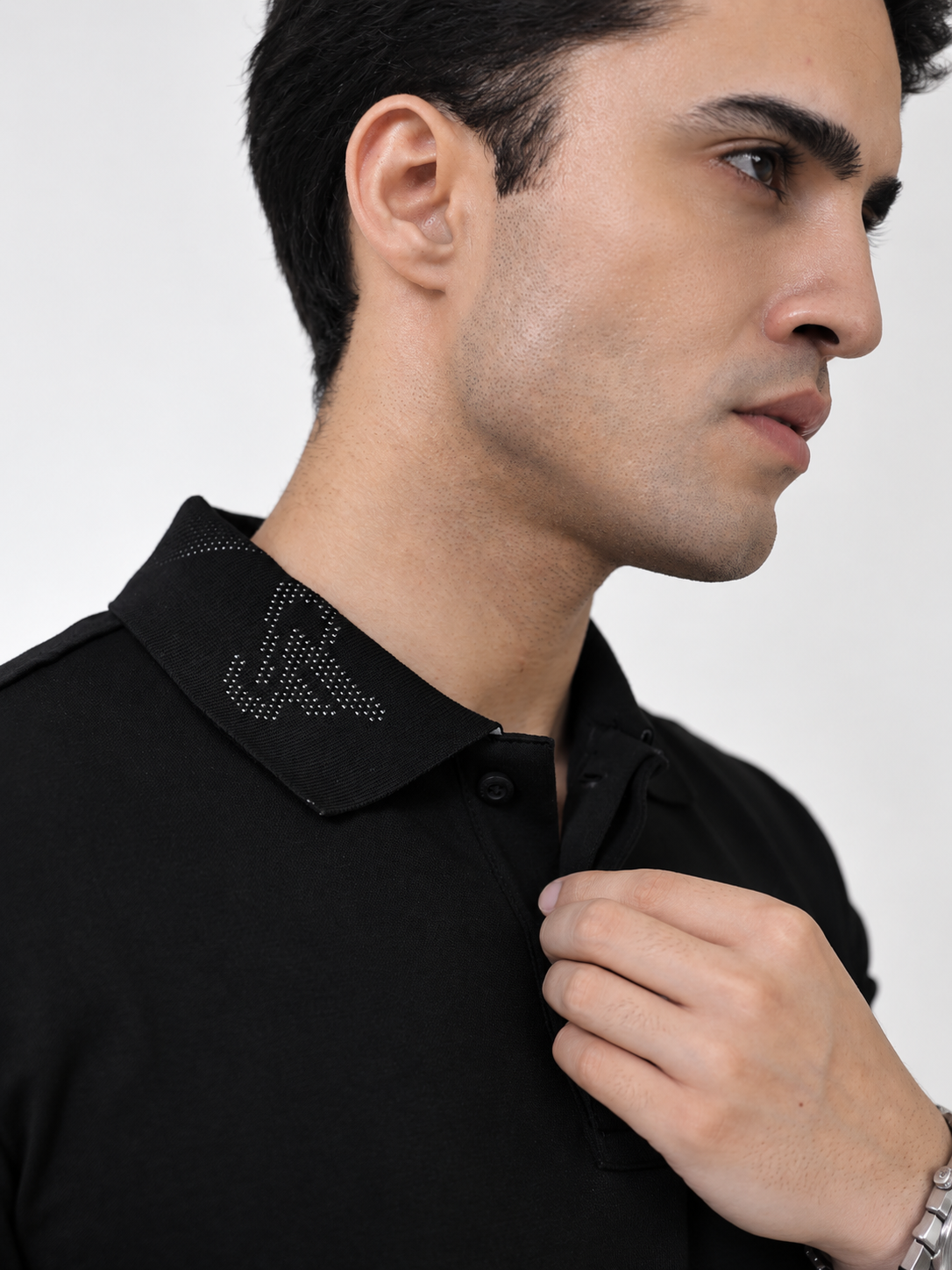 INTL S MERCERIZED POLO - BLACK