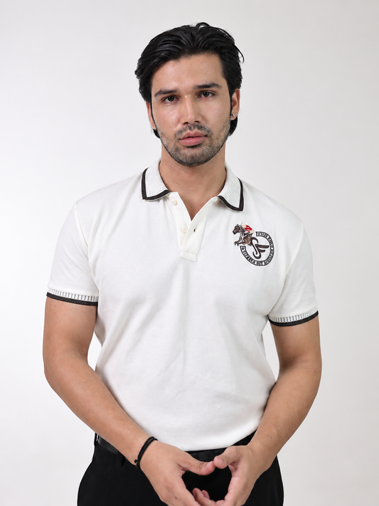 TRIPLE LPK MERCERIZED POLO - CREAM