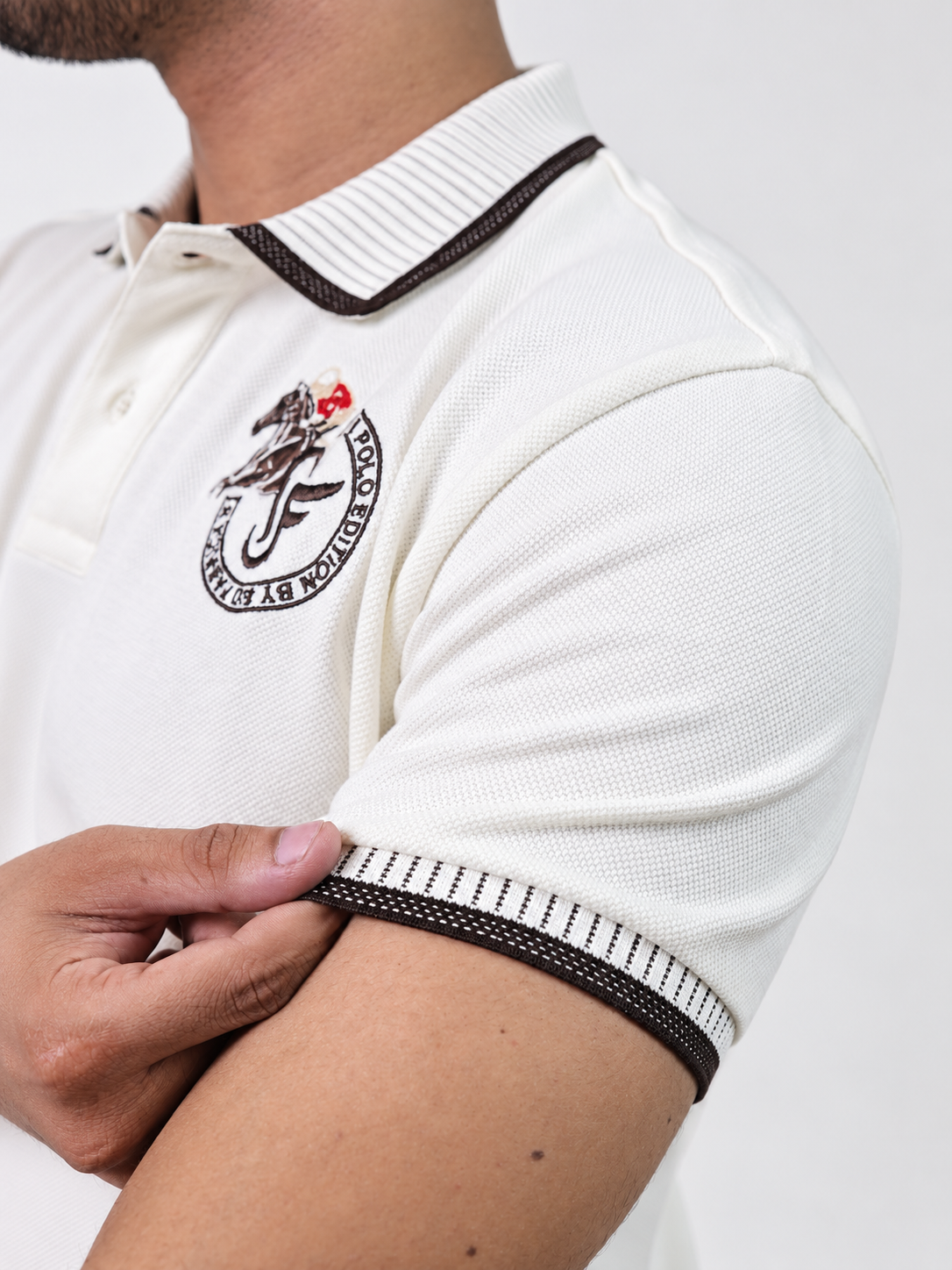 TRIPLE LPK MERCERIZED POLO - CREAM