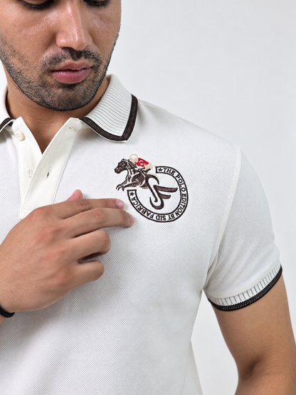 TRIPLE LPK MERCERIZED POLO - CREAM