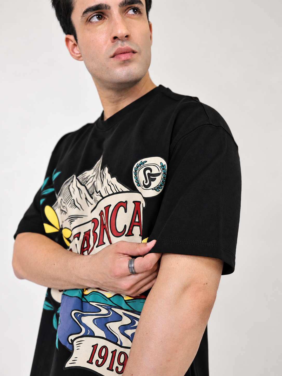 TERRY CTN ROUND NECK - BLACK
