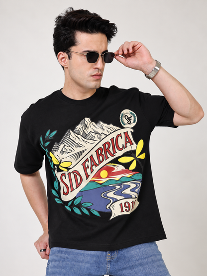 TERRY CTN ROUND NECK - BLACK