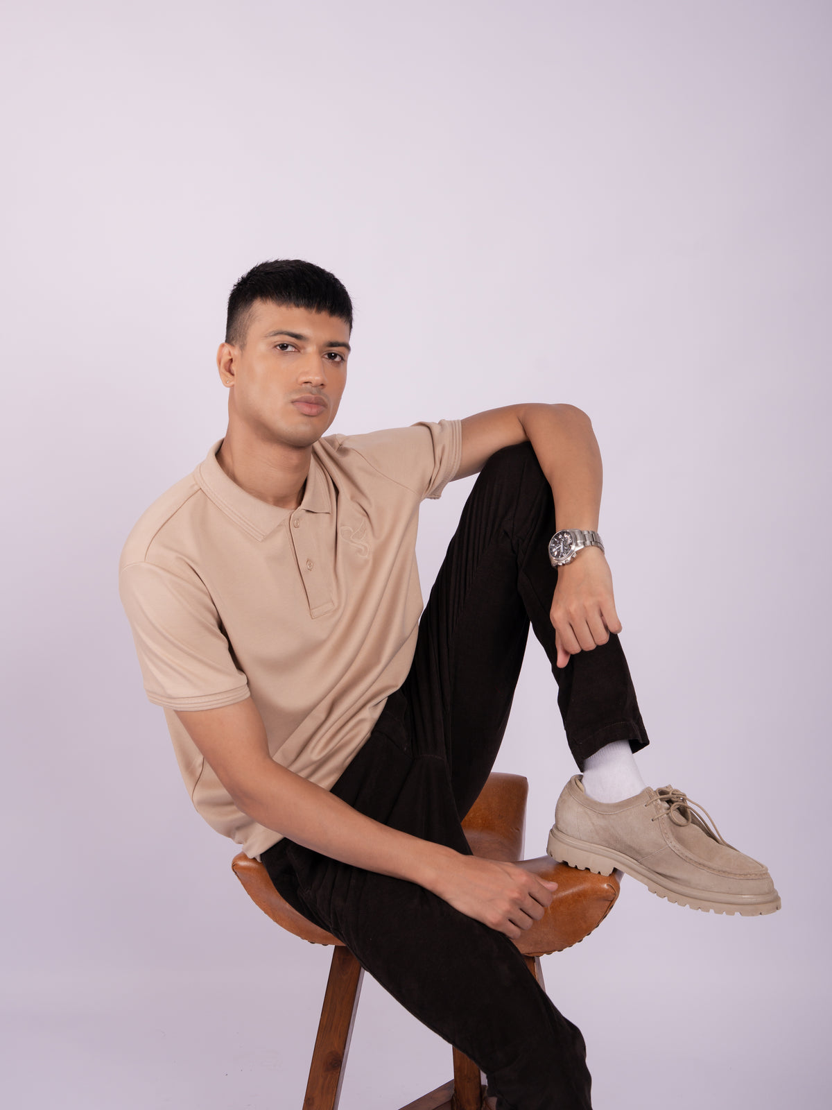INTL MERCERIZED POLO - LATTE