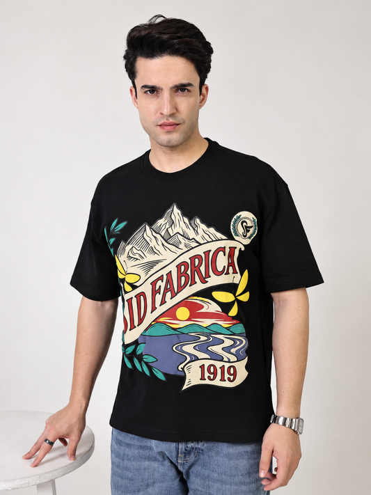 TERRY CTN ROUND NECK - BLACK