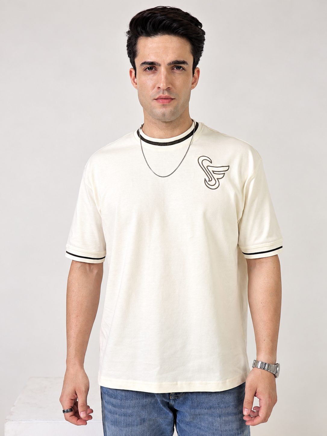 ROUND NECK MERCERIZED - CREAM