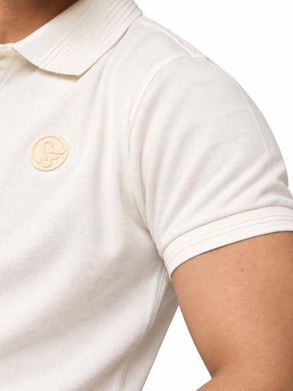 TRIPLE PK S MERCERIZED POLO - CREAM
