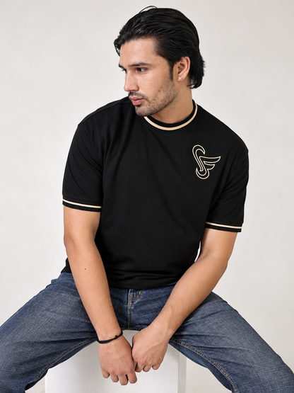 ROUND NECK MERCERIZED - BLACK
