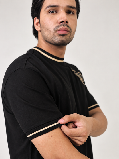 ROUND NECK MERCERIZED - BLACK