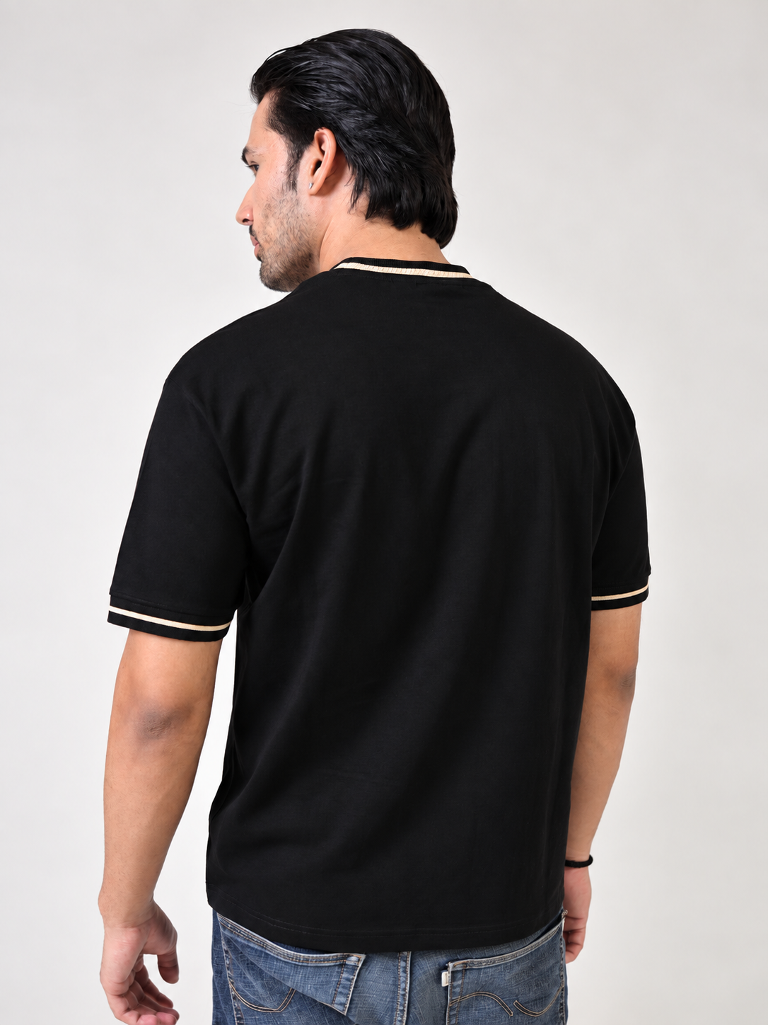 ROUND NECK MERCERIZED - BLACK